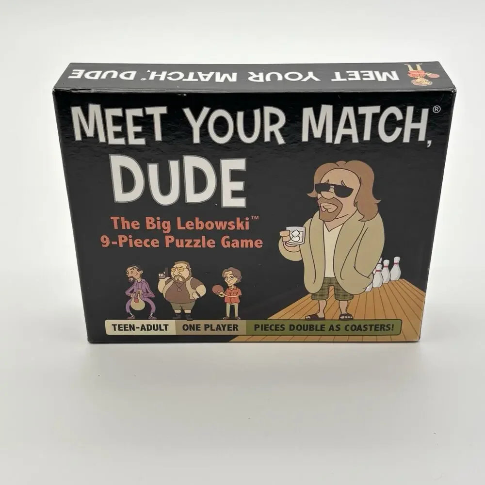 The Big Lebowski Meet Your Match Dude Puzzle Game Coasters Adult Complete.